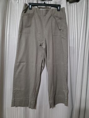 Joie Cropped Wide-Leg Pants in Taupe